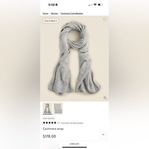 J. Crew Heather Gray Cashmere Wrap